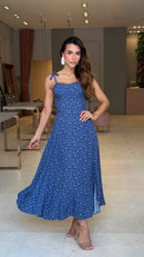 Vestido Mídi Pétala Floral + Brinde Exclusivo