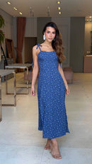 Vestido Mídi Pétala Floral + Brinde Exclusivo