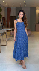 Vestido Mídi Pétala Floral + Brinde Exclusivo