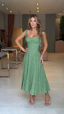 Vestido Mídi Pétala Floral + Brinde Exclusivo