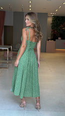 Vestido Mídi Pétala Floral + Brinde Exclusivo